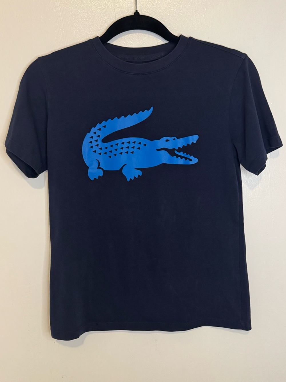 Lacoste Sport Kids Navy Short-Sleeve Tee with Deep Blue Crocodile Size 14